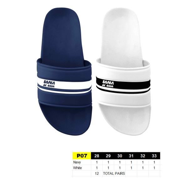 P07 - Claquettes Enfants - du 27 au 32 - 2 couleurs - 12 paires